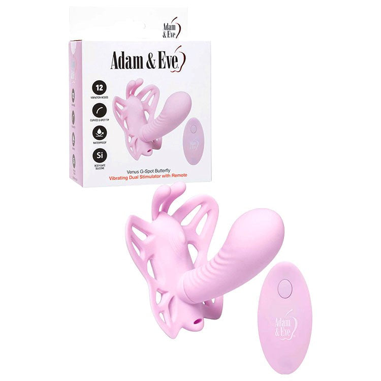 Adam & Eve VENUS G-SPOT BUTTERFLY Vibrator With Remote - Pink - Remote Control Vibrators