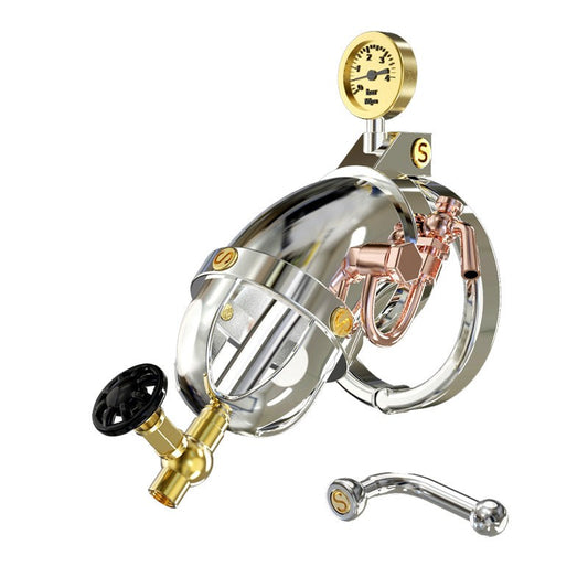 Steampunk Male Cock Cage Medium With Different Ring Size - Male Chastity