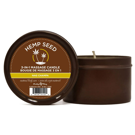 Earthly Body Hemp Seed 3-In-1 Scented Massage Candle 170 g - Sex Pheromones and Perfumes