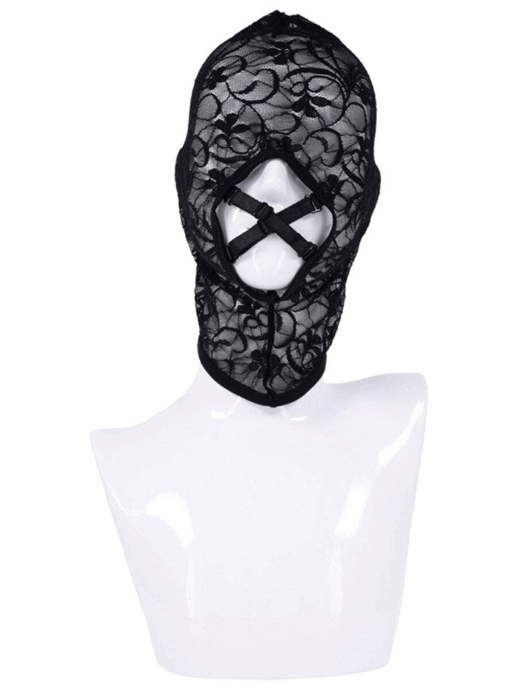 Sportsheets Sex and Mischief Lace Hush BDSM Hood - Bondage Hoods