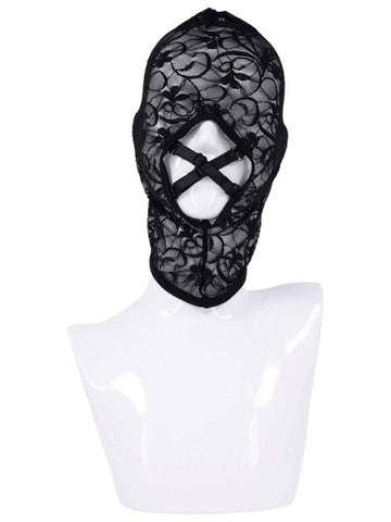 Sportsheets Sex and Mischief Lace Hush BDSM Hood - Bondage Hoods