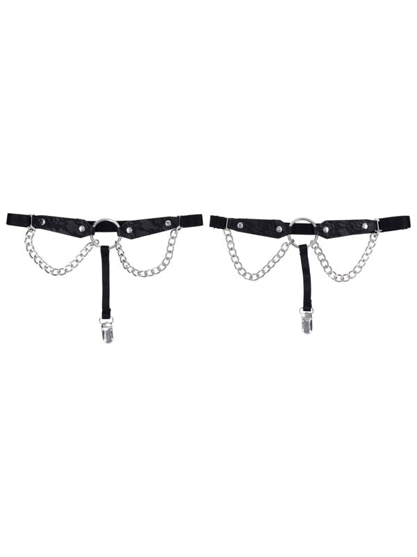 Sportsheets Sex and Mischief Chain Lace Garters - Her Fetish