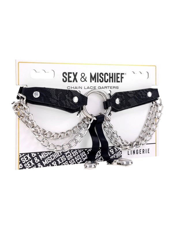 Sportsheets Sex and Mischief Chain Lace Garters - Her Fetish