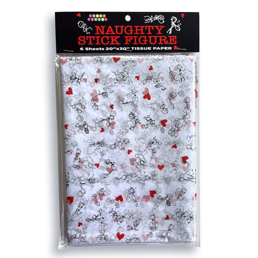 Little Genie Naughty Stick Figure Tissue Paper Sheets 6 Pack - Party Gifts and Novelties
