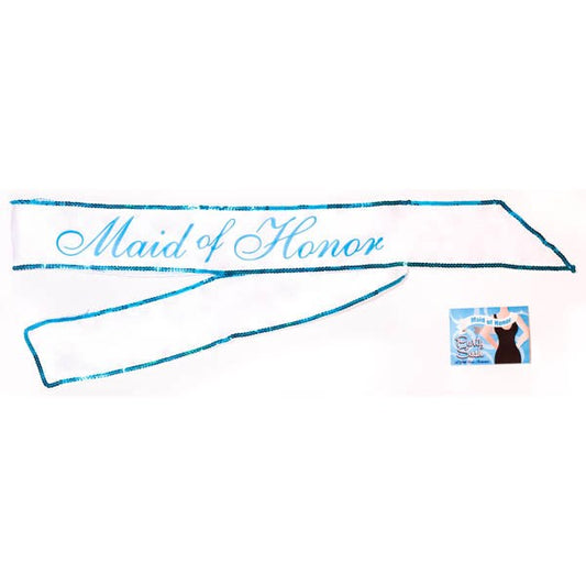 Little Genie Maid Of Honor Sash White Hens Party Sash - Party Gifts and Novelties