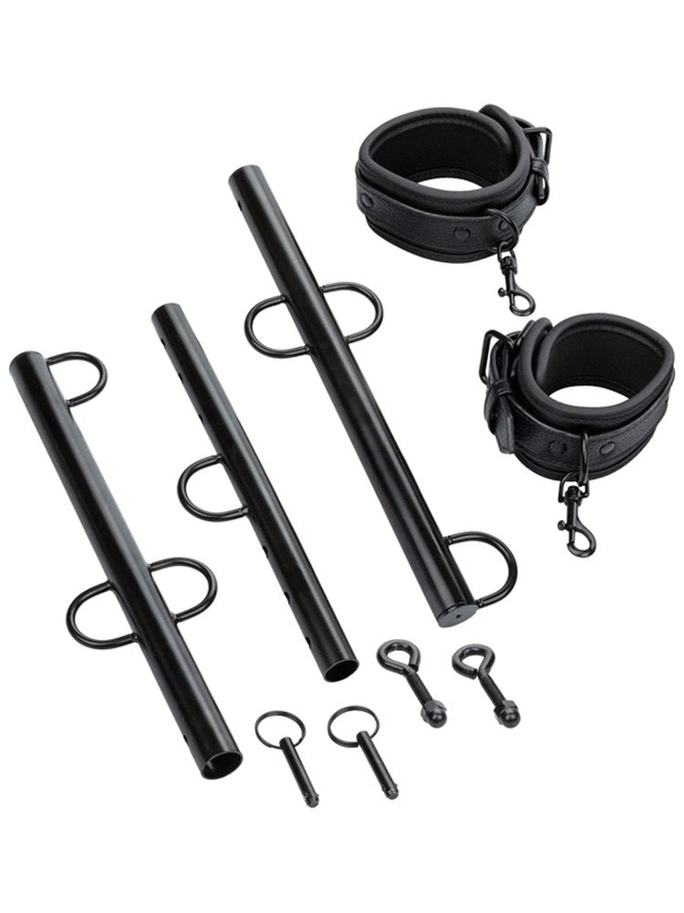 CalExotics Nocturnal Collection Spreader Bar with Cuffs - Black - Spreaders and Hangers