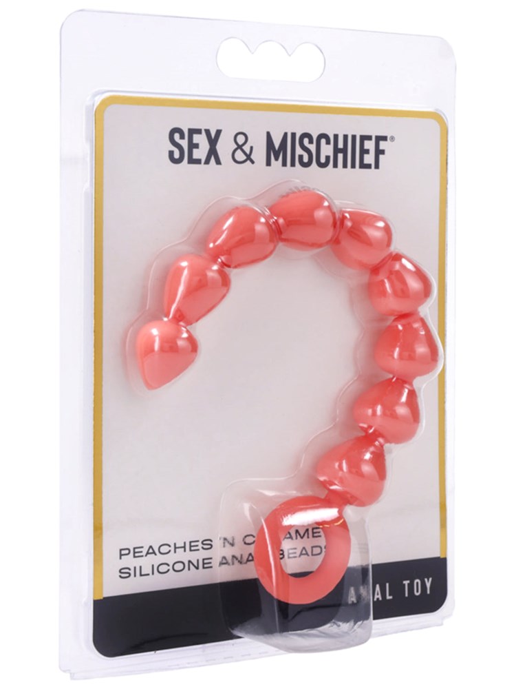 Sex and Mischief Peaches n CreaMe Silicone Anal Beads - Anal Beads and Balls