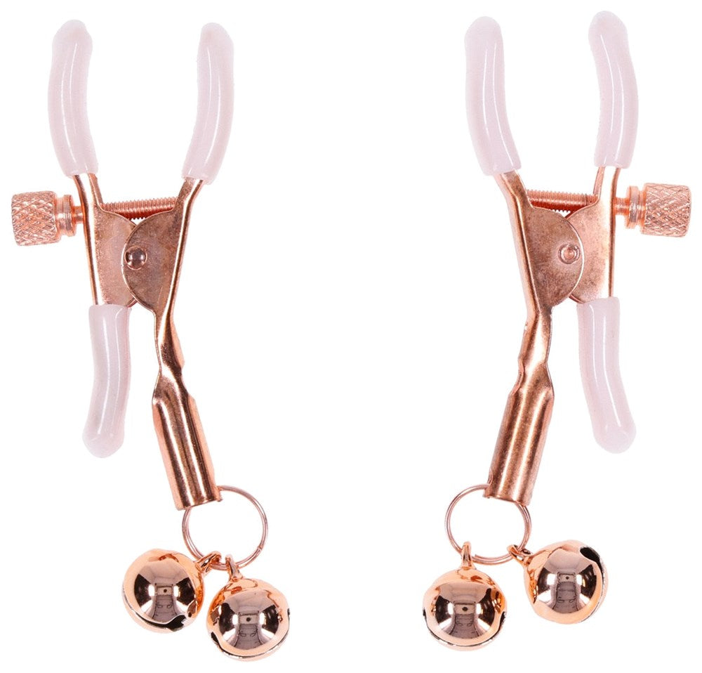Sex and Mischief Peaches n CreaMe Bell Nipple Clamps - Nipple and Clit Clamps