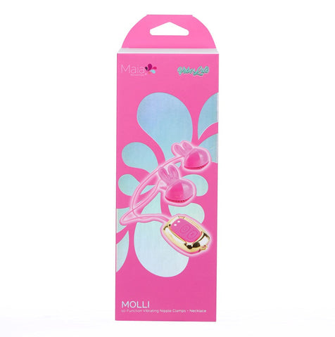 Maia MOLLI Rechargeable Vibrating Nipple Clamps & Necklace - Nipple and Clit Clamps
