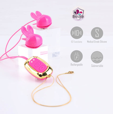 Maia MOLLI Rechargeable Vibrating Nipple Clamps & Necklace - Nipple and Clit Clamps