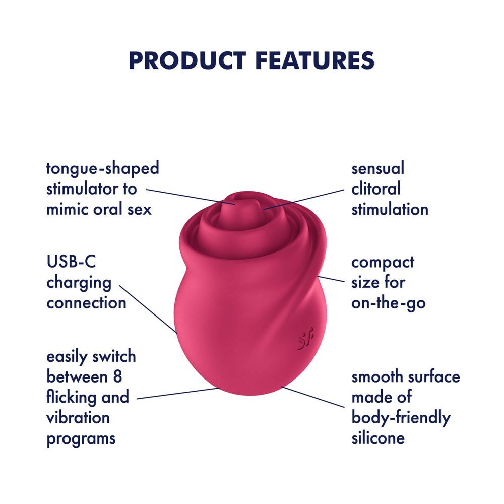 Satisfyer Tongue Twister USB Rechargeable Clit Stimulator - Clit Ticklers and Pulsators
