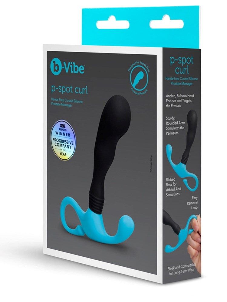 b-Vibe Curl Hands Free Curved Silicone Prostate Massager - - Prostate Toys