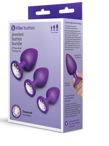 b-Vibe Jewel Butties 3 Piece Anal Training Set - Butt Plugs