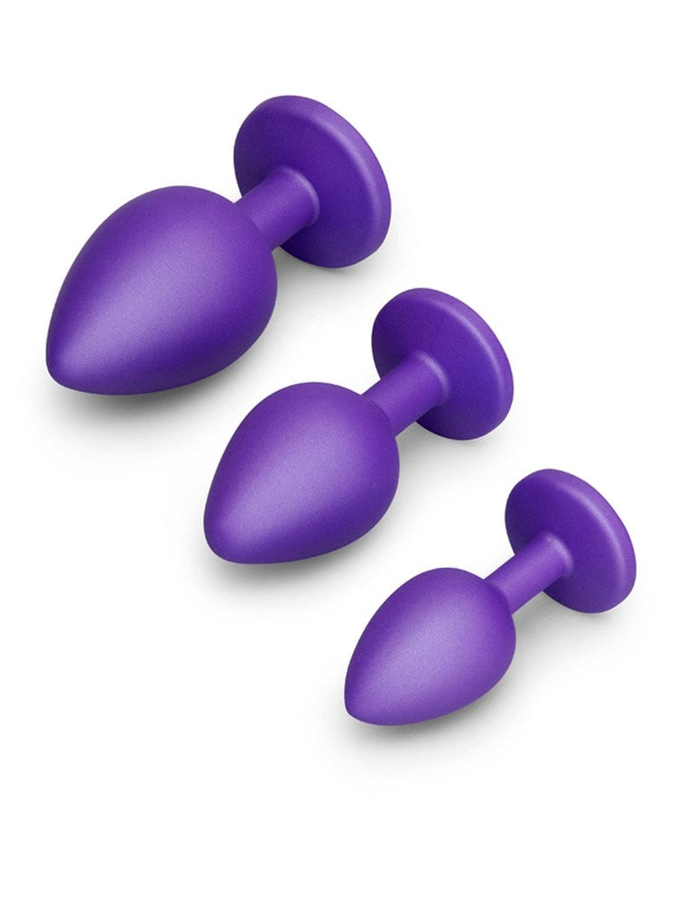 b-Vibe Jewel Butties 3 Piece Anal Training Set - - Butt Plugs
