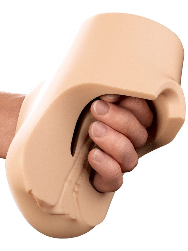 PDX Plus Double Pounder Vibrating Squeeze Realistic Stroker - Masturbators and Strokers