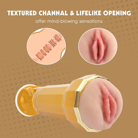 Chisa Carina Realistic Vagina Vibrating Cup - Masturbators and Strokers