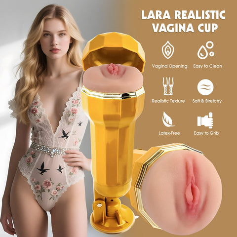 Chisa Lara Realistic Vagina Vibrating Cup - Masturbators and Strokers