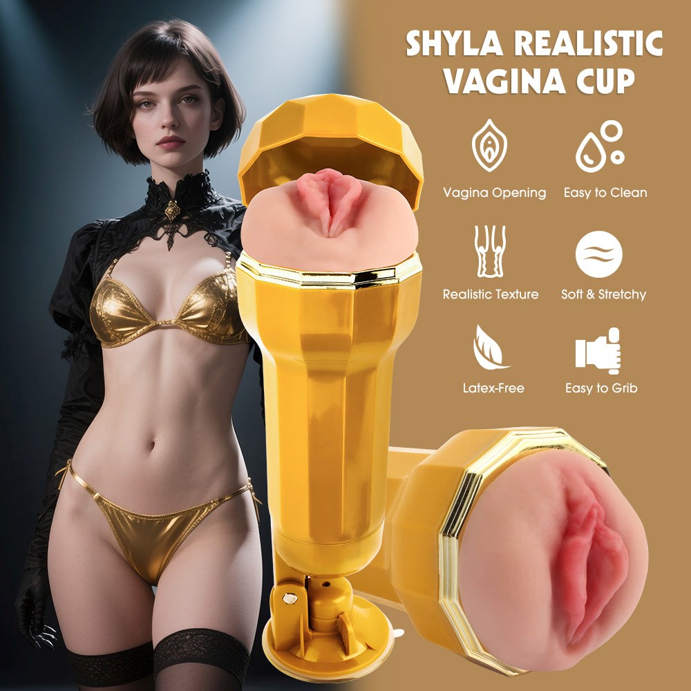 Chisa Shyla Realistic Vibrating Vagina Cup - Masturbators and Strokers