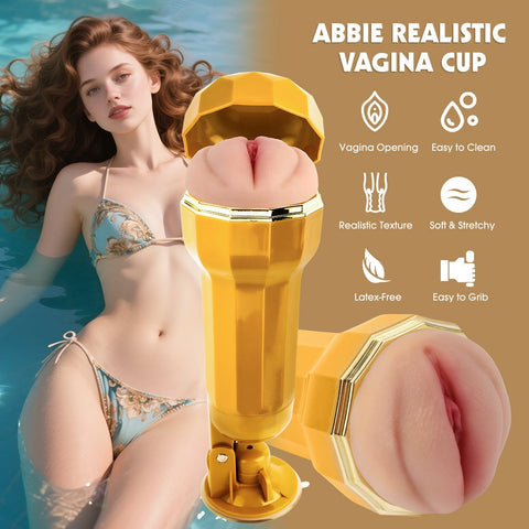 Chisa Abbie Realistic Vagina Vibrating Cup - Masturbators and Strokers