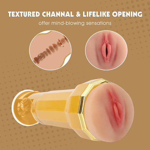 Chisa Jessie Realistic Vibrating Vagina Cup - Masturbators and Strokers