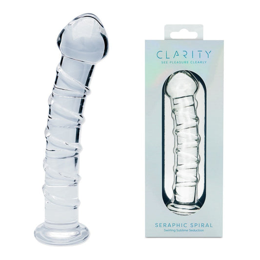 Creative Conceptions Clarity Seraphic Spiral Glass Dildo - Glass Sex Toys