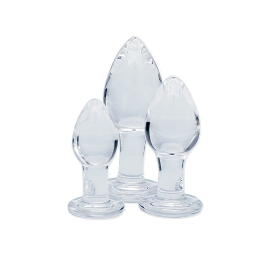 Creative Conceptions Clarity Utopian Trinity Butt Plugs Set - Glass Sex Toys