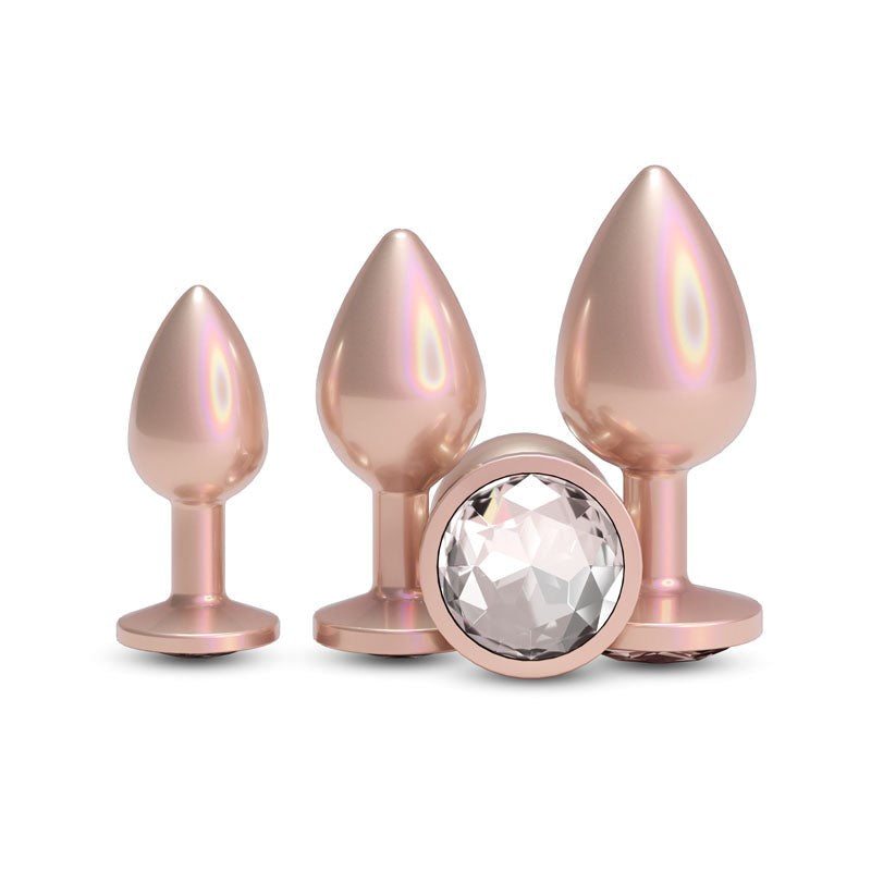NS Novelties Rear Assets 3 Sizes Metallic Butt Plugs Kit - Butt Plugs