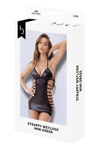 Xgen BACI WL Strappy Wetlook Mini Dress One Size - Her Fetish