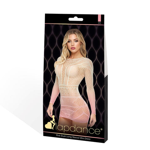 Xgen LAPDANCE Pink Dusk Long Sleeve Mini Dress One Size - Fancy Dress Ups