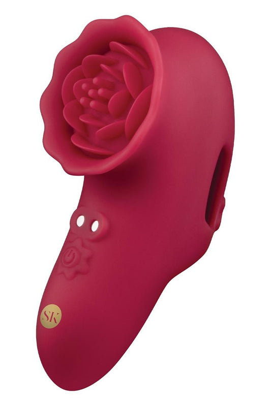 Xgen Secret Kisses ROSEGASM PLAYFUL PETAL Finger Stimulator - Finger and Tongue Vibrators