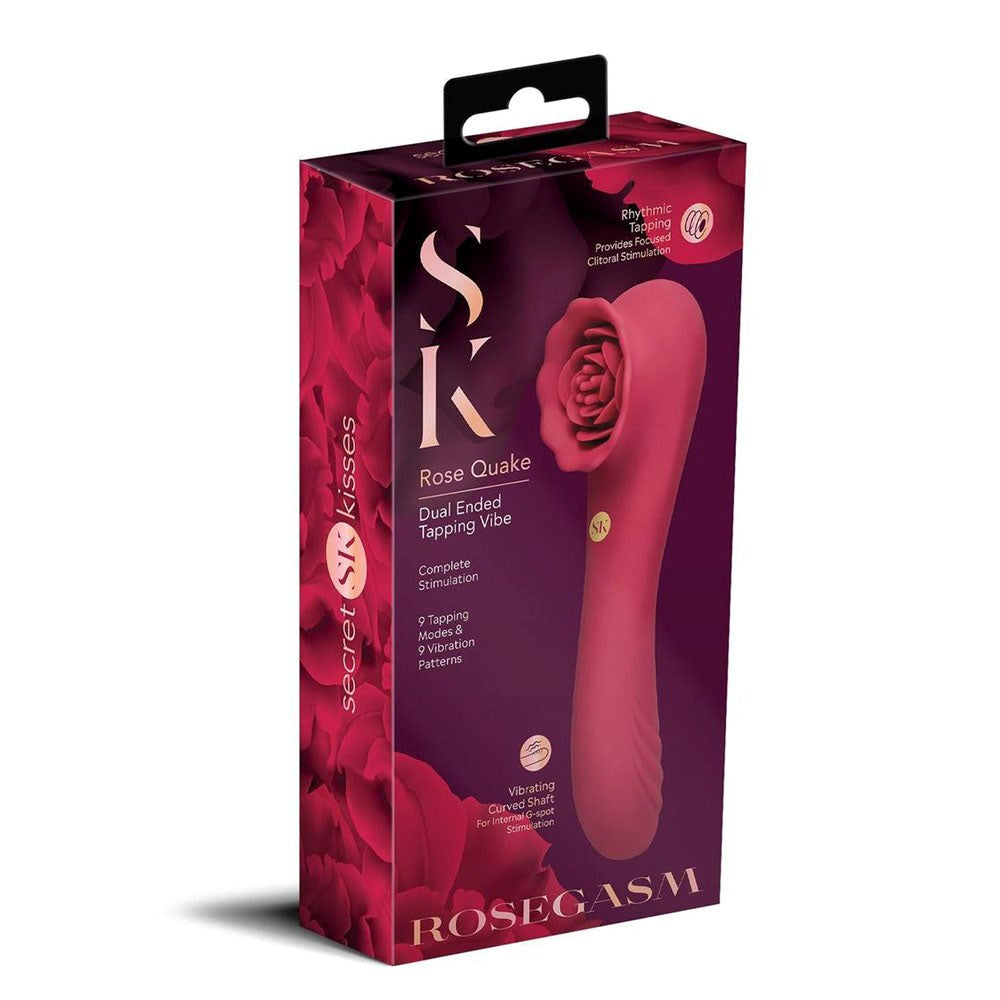 Xgen Secret Kisses ROSEGASM ROSE QUAKE Tapping Vibrator - Clit Ticklers and Pulsators