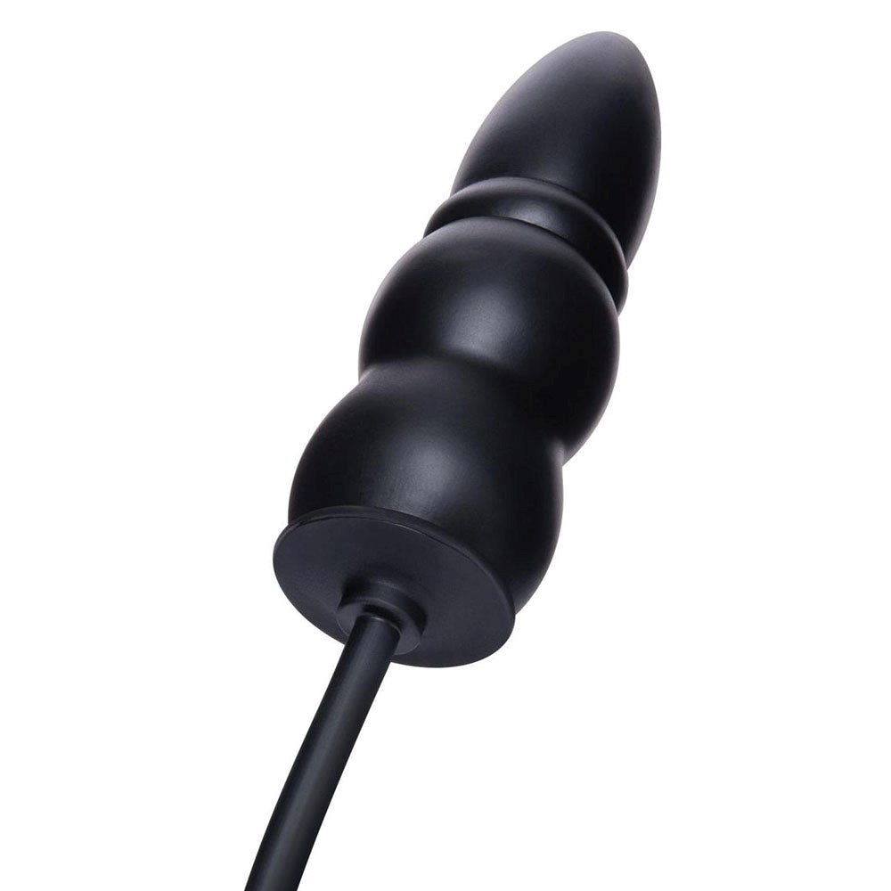 Xgen Size Up Ripple Inflatable Butt Plug Black - - Butt Plugs