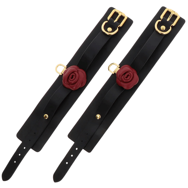 Scala TABOOM Wild Roses Bondage Wrist Cuffs Set - - Cuffs And Restraints