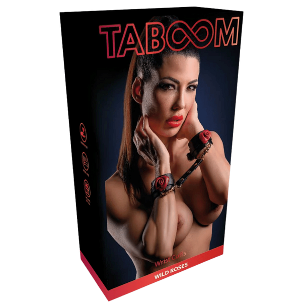 Scala TABOOM Wild Roses Bondage Wrist Cuffs Set - - Cuffs And Restraints