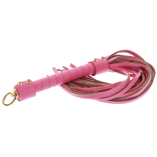 Scala Taboom Malibu PU Leather Bondage Whip - Pink - Whips And Crops