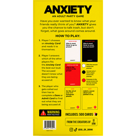 Creative Conceptions Anxiety Party Card Game for Adults - Sex Games, Coupons and Tricks