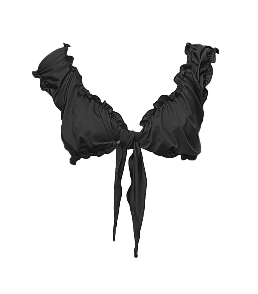 Love In Leather Mens Cropped Top with Tie Closure - His Fetish