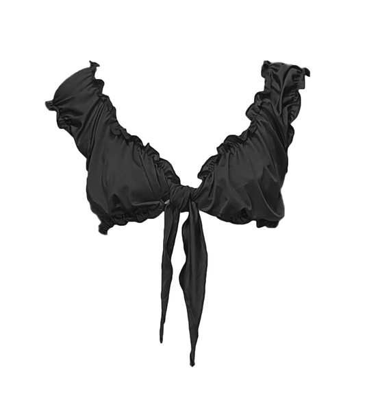 Love In Leather Mens Cropped Top with Tie Closure - His Fetish