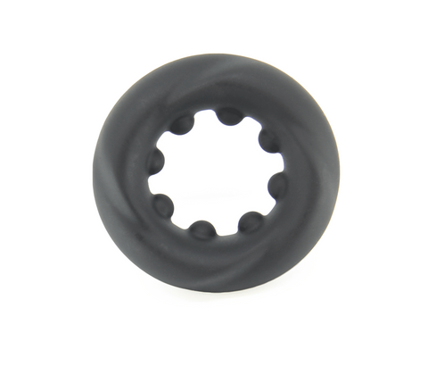 Love In Leather Mens Silicone Twisted O Ring - Stretchy Cock Rings