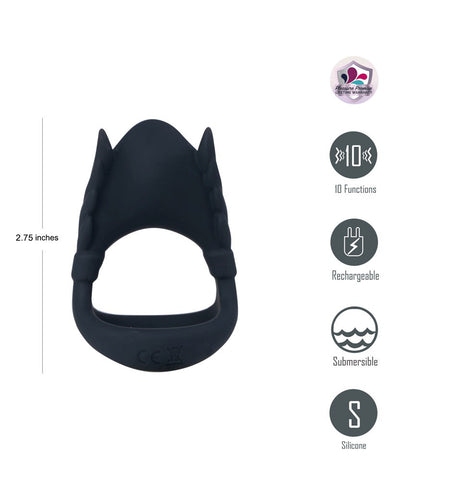 Maia ROCKY USB Rechargeable Vibrating Cock & Balls Ring