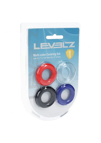 Shots LEVELZ Multicolour 4 Pack Cock Ring Set