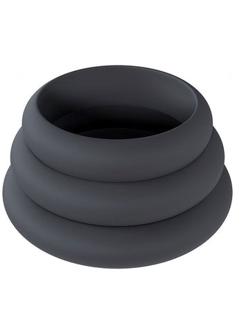 Shots LEVELZ Wide O Silicone Cock Ring Set of 3 Sizes S/M/L