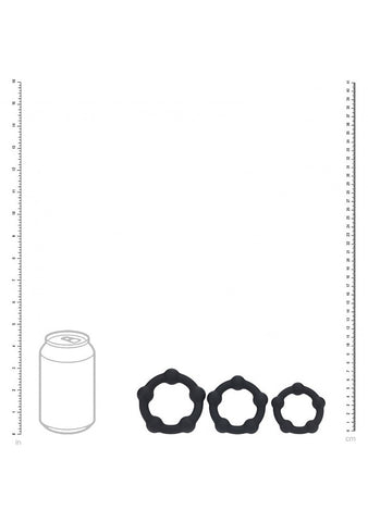 Shots LEVELZ Beaded Silicone Cock Ring Set of 3 Sizes
