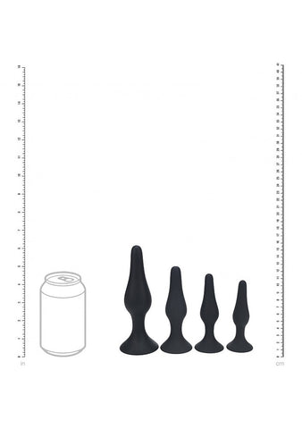 Shots LEVELZ Slim Silicone Anal Plug Kit of 4 Sizes