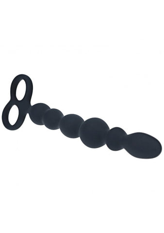 Shots LEVELZ Beaded Silicone Anal Probe with Double Loop