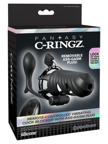 Fantasy C-Ringz Vibrating Cock Blocker with Ass-Gasm Plug