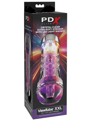 PDX Elite ViewTube XXL See-Thru EZ-Grip LED Male Stroker