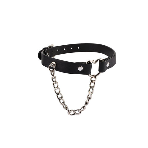 Chisa Fetish Play Heart Collar with a Chain