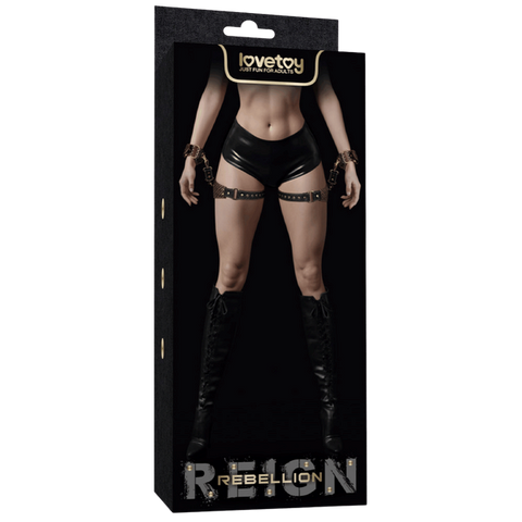 Lovetoy Premium PU Leather BDSM Thigh Cuffs Set