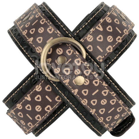 Lovetoy Crossed Shaped Design Fetish Handcuffs